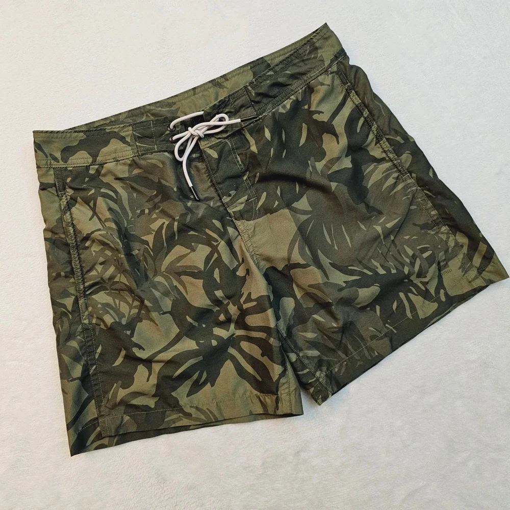 G-Star Raw Swim‎ Shorts Mens M Green Camo Dirik Cord Tropical Leaf Board Shorts